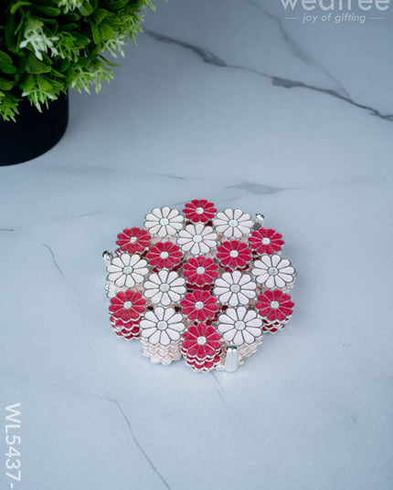 Decorative Floral Coaster Set - Pink - WL5437-1 - EPNS Gifts