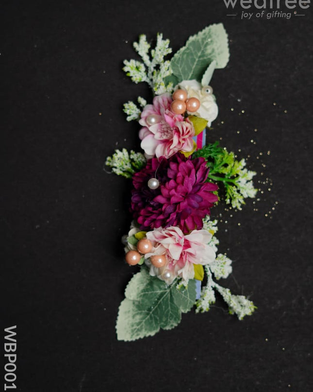 Decorative Flowers With Leaf & Beads - Wbp0015 Packaging