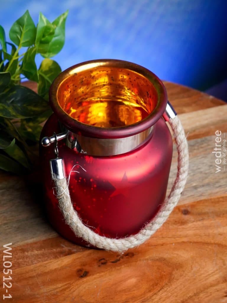 Decorative Glass Jar T-Light Holder - Wl0512 Candles And Votives