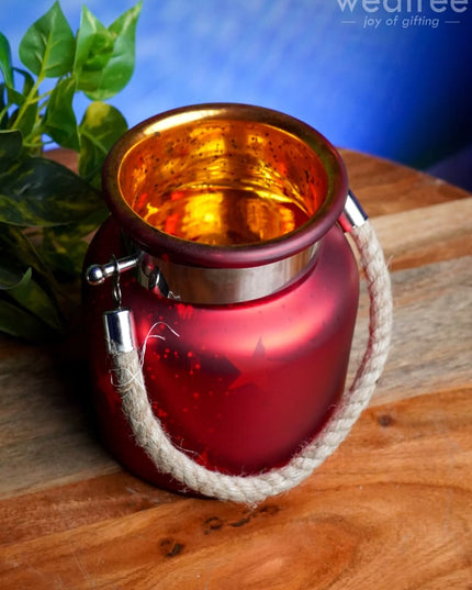 Decorative Glass Jar T-Light Holder - Wl0512 Candles And Votives