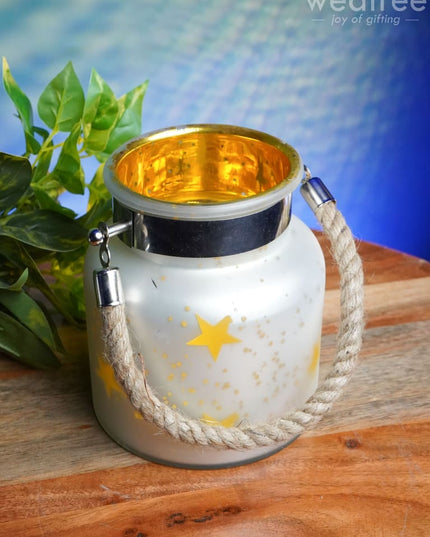 Decorative Glass Jar T-Light Holder - Wl0512 Candles And Votives