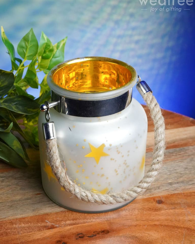 Decorative Glass Jar T-Light Holder - Wl0512 Candles And Votives