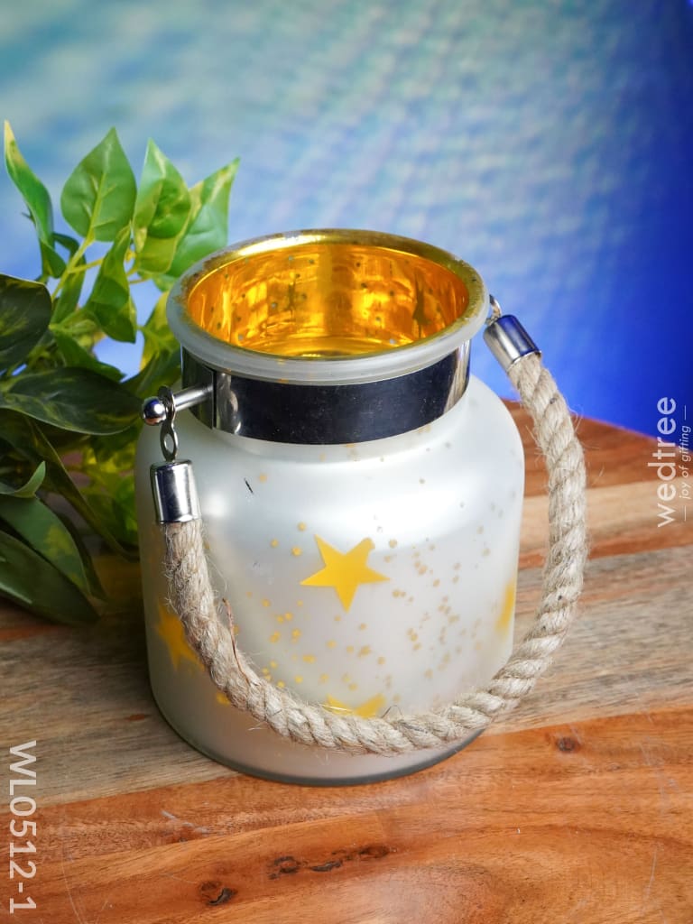 Decorative Glass Jar T-Light Holder - Wl0512 Candles And Votives
