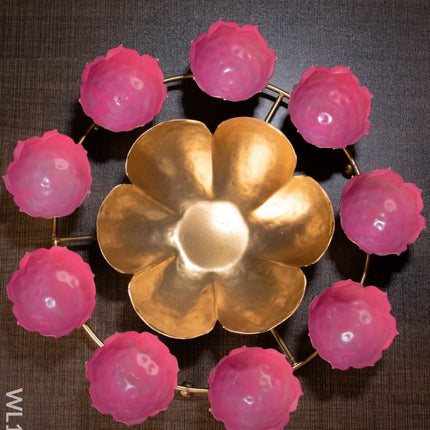 Iron Rangoli - Wl1530 -Pink Metal Decor Showpiece