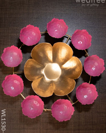 Iron Rangoli - Wl1530 -Pink Metal Decor Showpiece