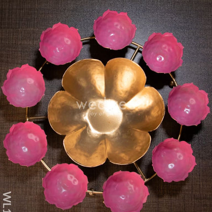 Iron Rangoli - Wl1530 -Pink Metal Decor Showpiece