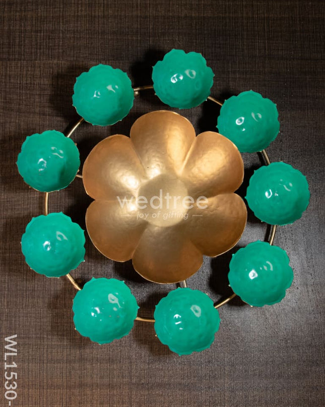 Iron Rangoli - Wl1530 Green Metal Decor Showpiece
