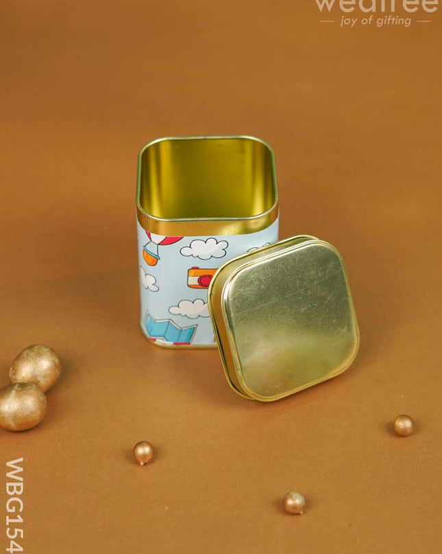 Printed Tin Box - Blue Wbg1544 Jars & Boxes Rg