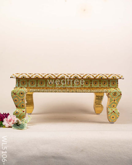 Decorative Meenakari Bajot - 16 x 16 inch - Green - WL5106-1 Meenakari Bajots & Manai