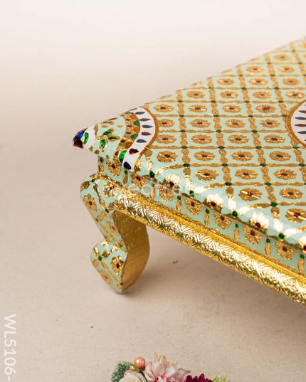 Decorative Meenakari Bajot - 16 x 16 inch - Green - WL5106-1 Meenakari Bajots & Manai