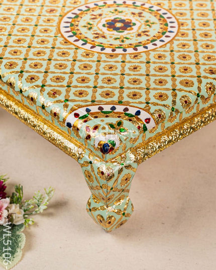 Decorative Meenakari Bajot - 16 x 16 inch - Green - WL5106-1 Meenakari Bajots & Manai