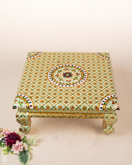 Decorative Meenakari Bajot - 16 x 16 inch - Green - WL5106-1 Meenakari Bajots & Manai
