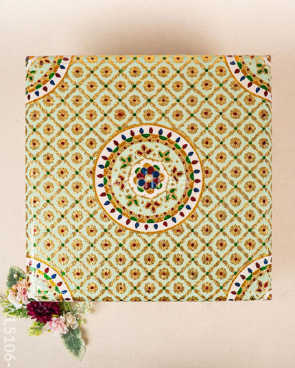 Decorative Meenakari Bajot - 16 x 16 inch - Green - WL5106-1 Meenakari Bajots & Manai