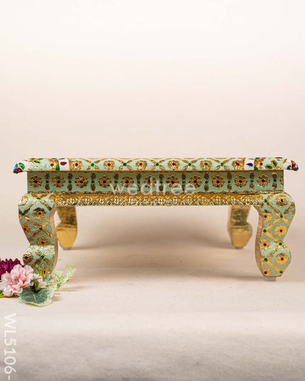 Decorative Meenakari Bajot - 16 x 16 inch - Green - WL5106-1 Meenakari Bajots & Manai