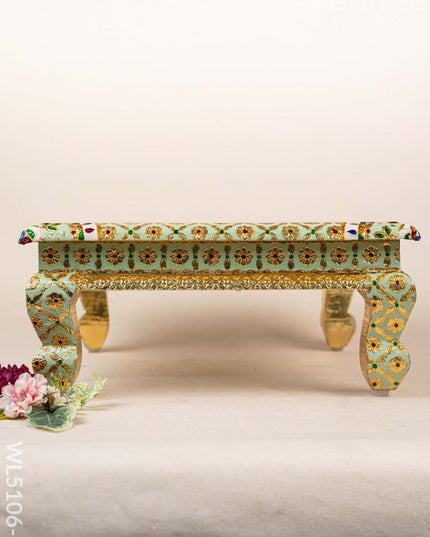 Decorative Meenakari Bajot - 16 x 16 inch - Green - WL5106-1 Meenakari Bajots & Manai