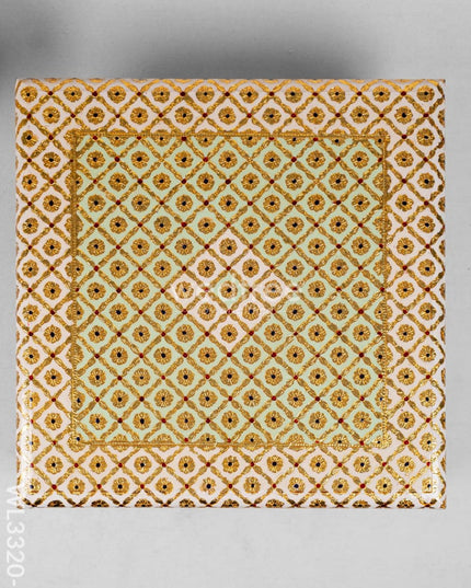 Decorative Meenakari Bajot - 16 x 16 inch - Pink & Green - WL3320-3 Meenakari Bajots & Manai