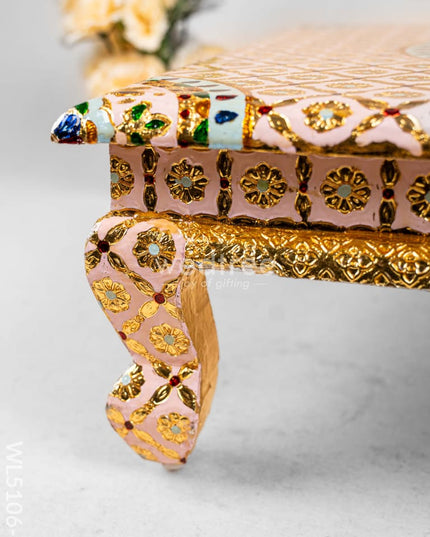 Decorative Meenakari Bajot - 16 x 16 inch - Pink - WL5106-3 Meenakari Bajots & Manai