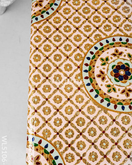 Decorative Meenakari Bajot - 16 x 16 inch - Pink - WL5106-3 Meenakari Bajots & Manai