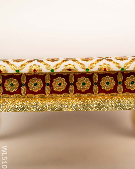 Decorative Meenakari Bajot - 16 x 16 inch - Red - WL5105 Meenakari Bajots & Manai