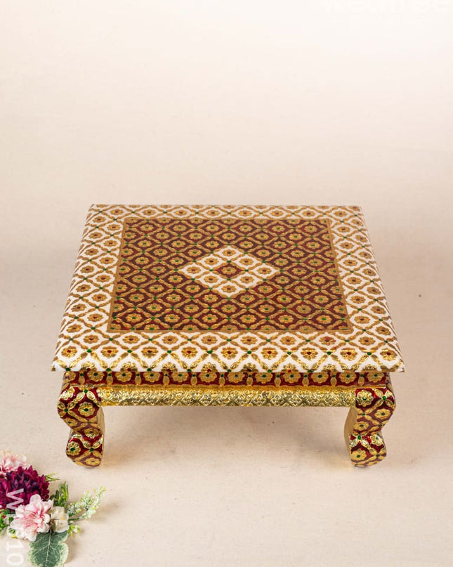 Decorative Meenakari Bajot - 16 x 16 inch - Red - WL5105 Meenakari Bajots & Manai