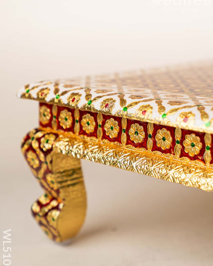 Decorative Meenakari Bajot - 16 x 16 inch - Red - WL5105 Meenakari Bajots & Manai