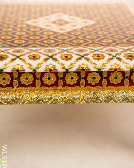 Decorative Meenakari Bajot - 16 x 16 inch - Red - WL5105 Meenakari Bajots & Manai