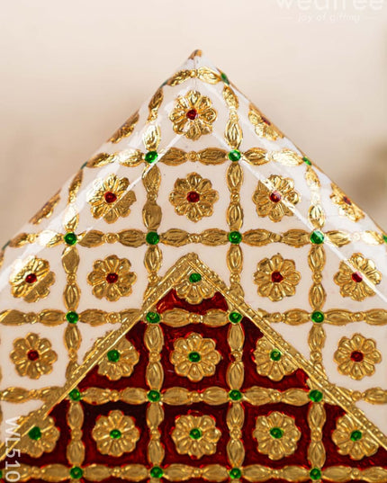 Decorative Meenakari Bajot - 16 x 16 inch - Red - WL5105 Meenakari Bajots & Manai