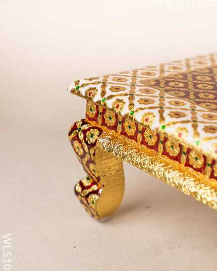 Decorative Meenakari Bajot - 16 x 16 inch - Red - WL5105 Meenakari Bajots & Manai
