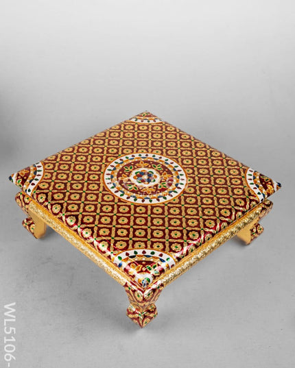 Decorative Meenakari Bajot - 16 x 16 inch - Pink - WL5106-4 Meenakari Bajots & Manai