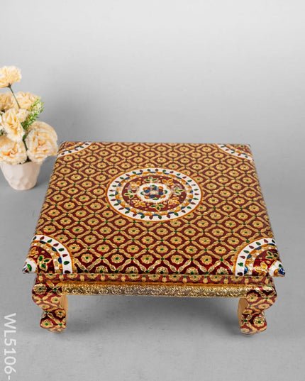 Decorative Meenakari Bajot - 16 x 16 inch - Pink - WL5106-4 Meenakari Bajots & Manai