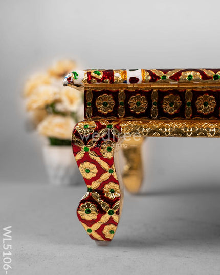 Decorative Meenakari Bajot - 16 x 16 inch - Pink - WL5106-4 Meenakari Bajots & Manai