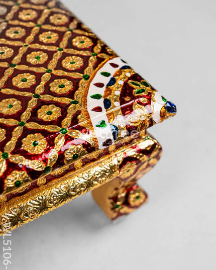 Decorative Meenakari Bajot - 16 x 16 inch - Pink - WL5106-4 Meenakari Bajots & Manai