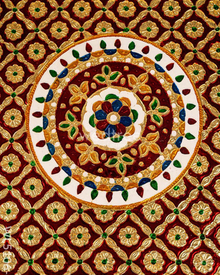Decorative Meenakari Bajot - 16 x 16 inch - Pink - WL5106-4 Meenakari Bajots & Manai