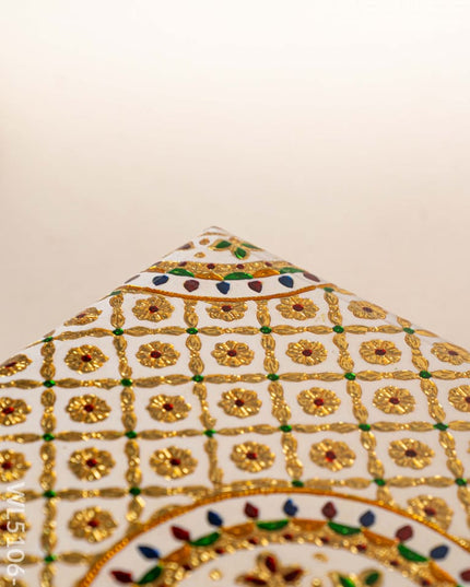 Decorative Meenakari Bajot - 16 x 16 inch - Red - WL5106-2 Meenakari Bajots & Manai