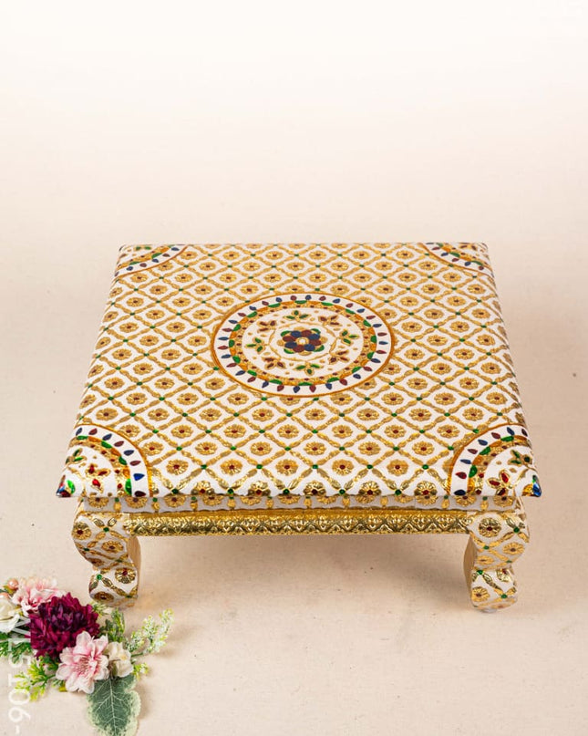 Decorative Meenakari Bajot - 16 x 16 inch - Red - WL5106-2 Meenakari Bajots & Manai