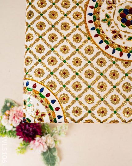 Decorative Meenakari Bajot - 16 x 16 inch - Red - WL5106-2 Meenakari Bajots & Manai