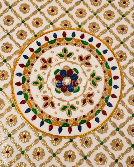 Decorative Meenakari Bajot - 16 x 16 inch - Red - WL5106-2 Meenakari Bajots & Manai