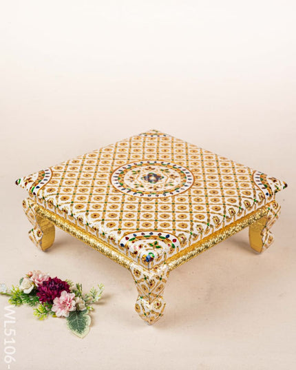 Decorative Meenakari Bajot - 16 x 16 inch - Red - WL5106-2 Meenakari Bajots & Manai