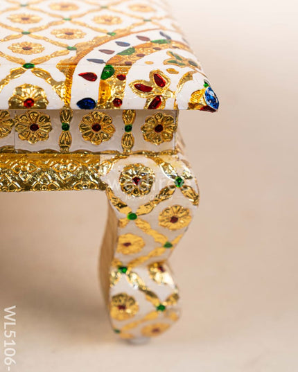 Decorative Meenakari Bajot - 16 x 16 inch - Red - WL5106-2 Meenakari Bajots & Manai