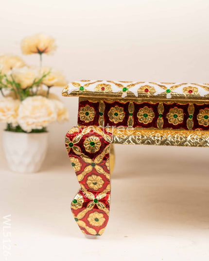 Decorative Meenakari Bajot - 18 x 18 inch - Red - WL5126-2 Meenakari Bajots & Manai