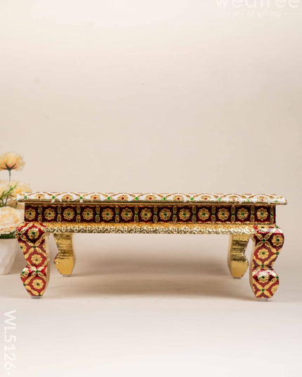Decorative Meenakari Bajot - 18 x 18 inch - Red - WL5126-2 Meenakari Bajots & Manai