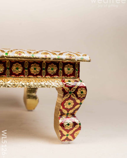 Decorative Meenakari Bajot - 18 x 18 inch - Red - WL5126-2 Meenakari Bajots & Manai