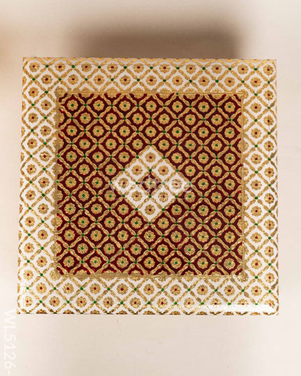 Decorative Meenakari Bajot - 18 x 18 inch - Red - WL5126-2 Meenakari Bajots & Manai