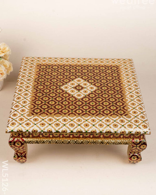 Decorative Meenakari Bajot - 18 x 18 inch - Red - WL5126-2 Meenakari Bajots & Manai