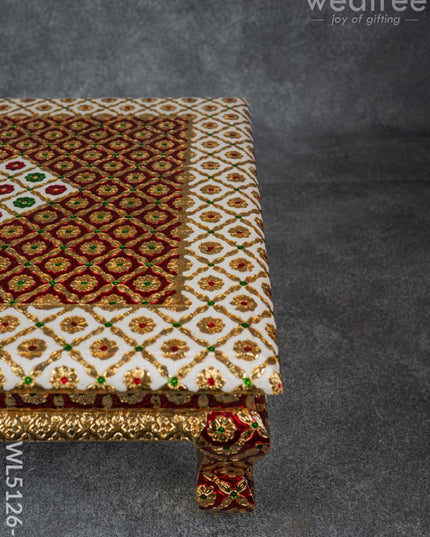 Decorative Meenakari Bajot - 18 x 18 inch - Red - WL5126-2 - Meenakari Bajots & Manai