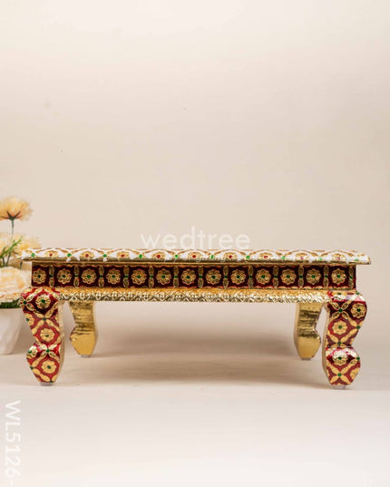 Decorative Meenakari Bajot - 18 x 18 inch - Red - WL5126-2 Meenakari Bajots & Manai