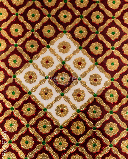 Decorative Meenakari Bajot - 18 x 18 inch - Red - WL5126-2 Meenakari Bajots & Manai