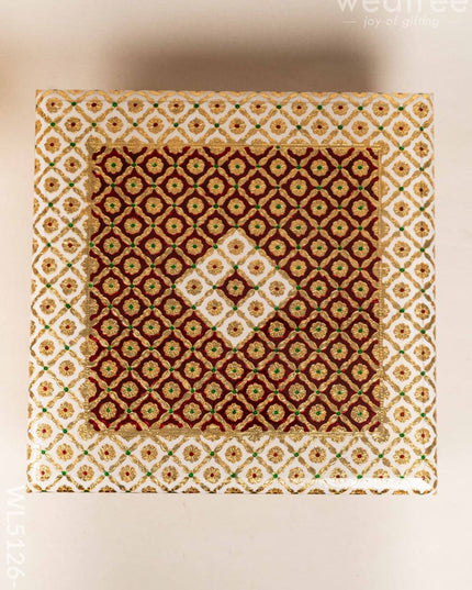 Decorative Meenakari Bajot - 18 x 18 inch - Red - WL5126-2 Meenakari Bajots & Manai
