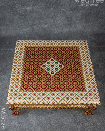Decorative Meenakari Bajot - 18 x 18 inch - Red - WL5126-2 - Meenakari Bajots & Manai