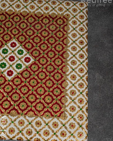 Decorative Meenakari Bajot - 18 x 18 inch - Red - WL5126-2 - Meenakari Bajots & Manai